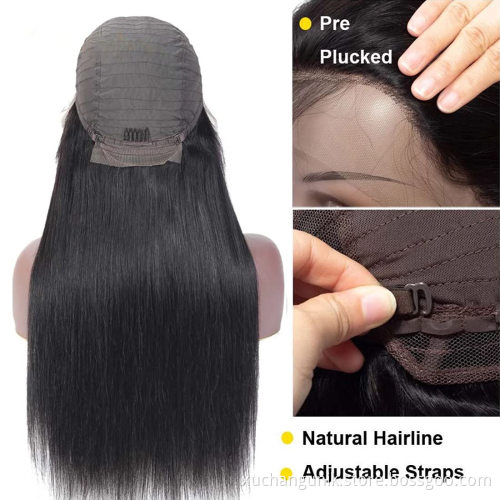 Uniky 13x4 Super Fine HD Lace Frontal Wigs Brazilian Straight Human Hair Wigs 150% 180% Human Hair Lace Wig For Black Woman